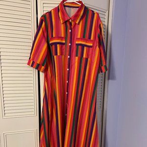 Rainbow Striped Maxi Dress